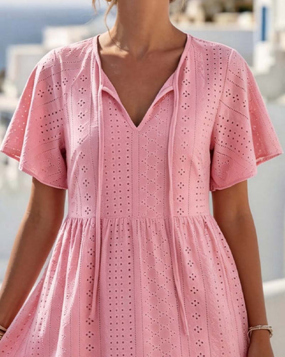Cutout Short Tie Dress