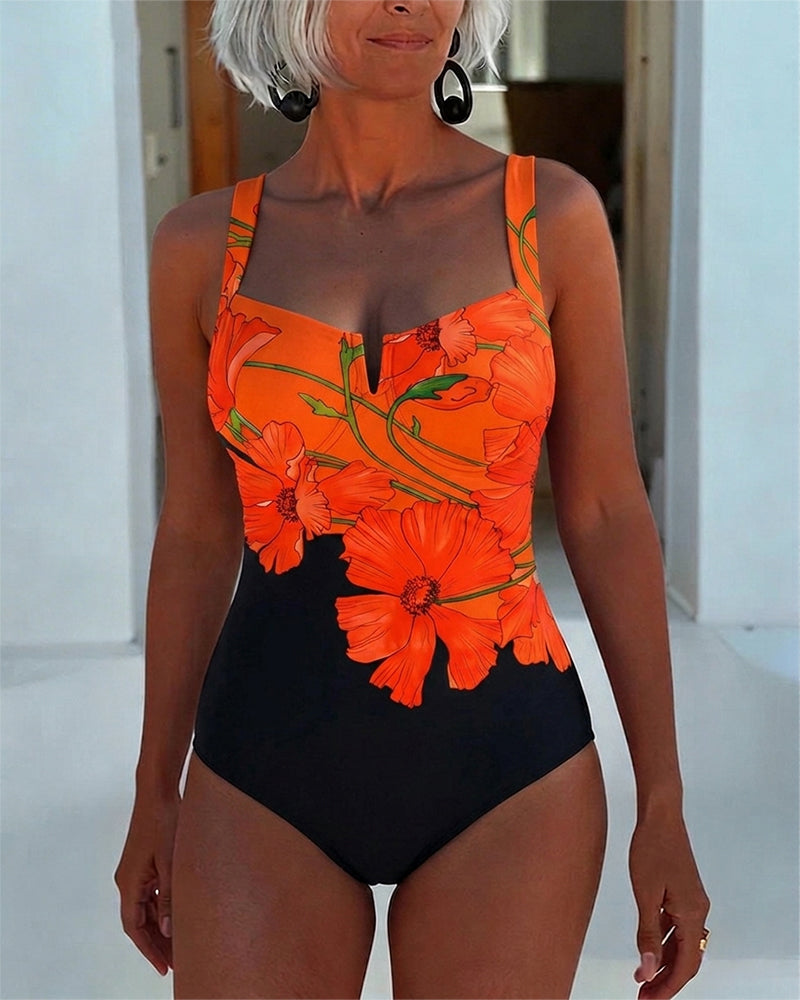 Vacation Square Collar One Piece