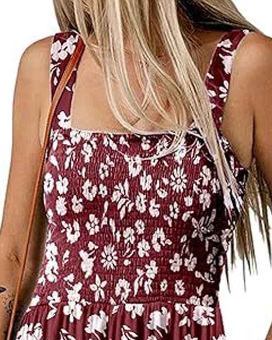 Floral Casual Strappy Shorts Jumpsuit