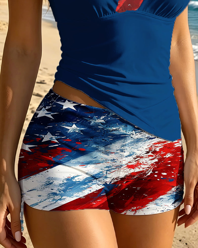 Flag Gradient Print Two-Piece Tankini