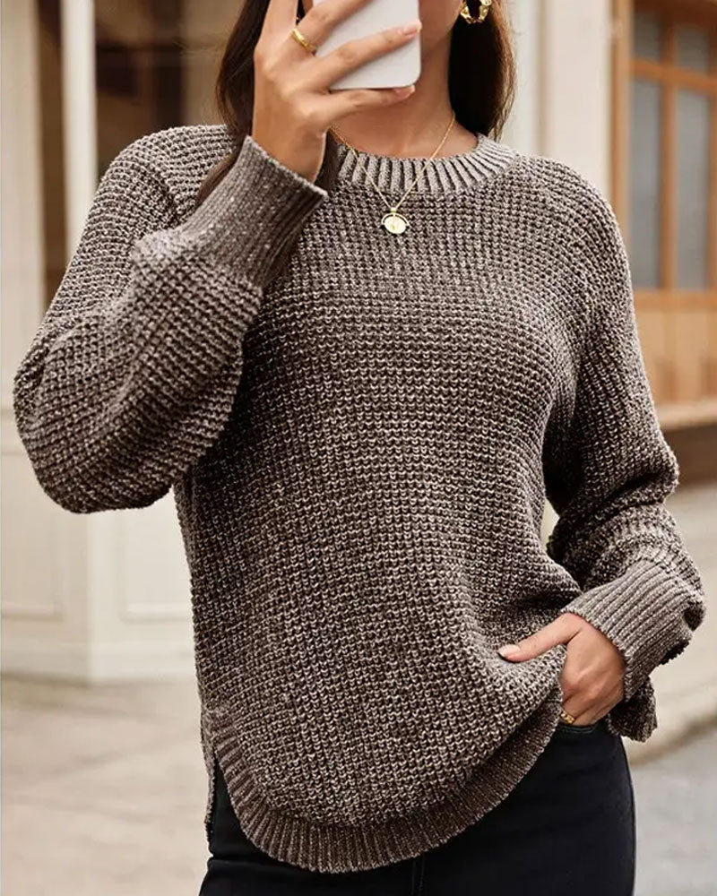 Long-Sleeved Crew-Neck Pullover