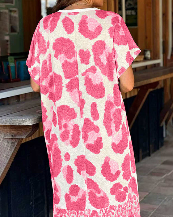 Loose Leopard Print Dress