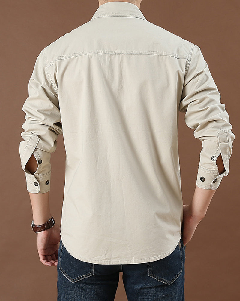 Men's Workwear Pocket Solid Color Shirt