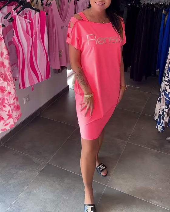 Off-Shoulder Printed Fashionable Dress
