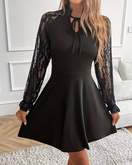 Lace Patchwork Elegant Slim Dress