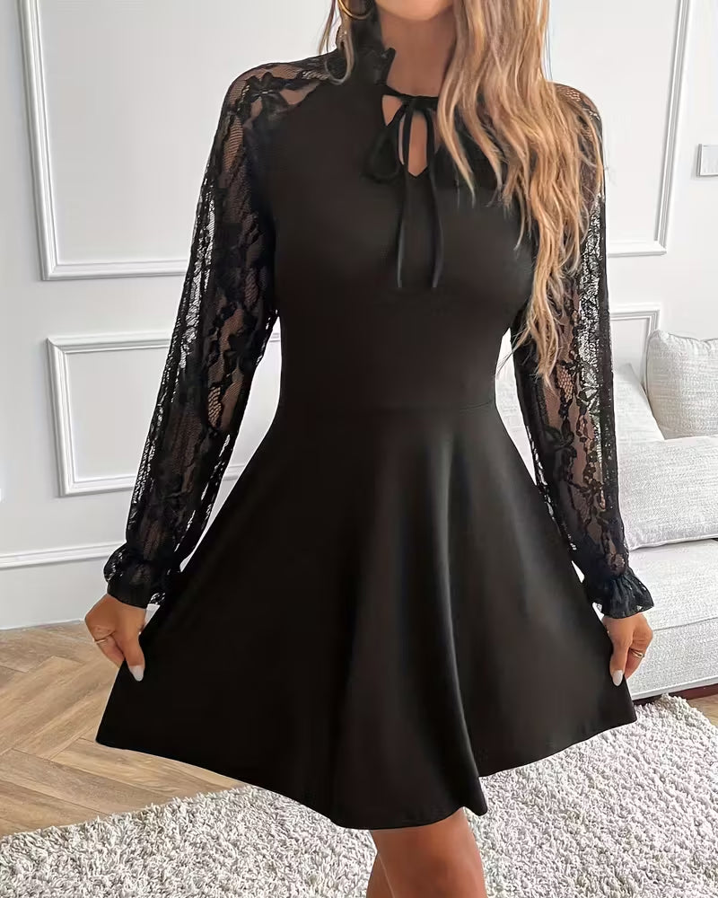 Lace Patchwork Elegant Slim Dress