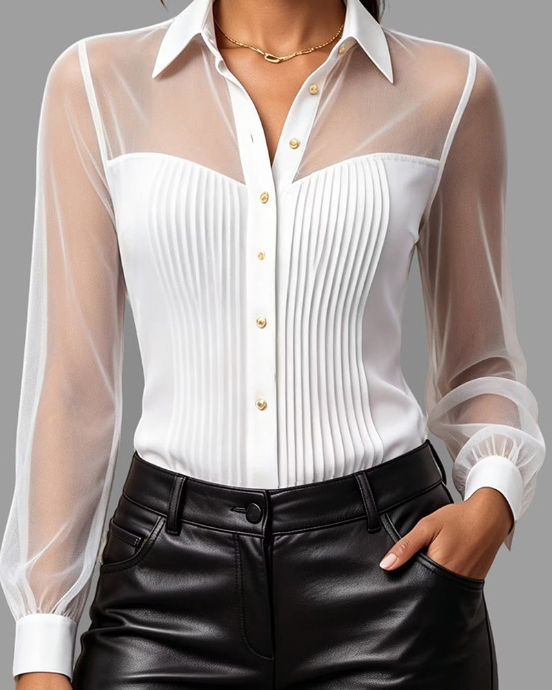 Button Casual Solid Shirt