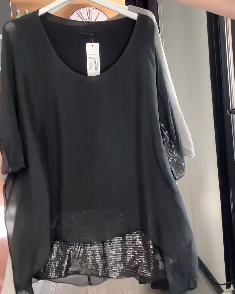 Sequin Two-Piece Loose Top