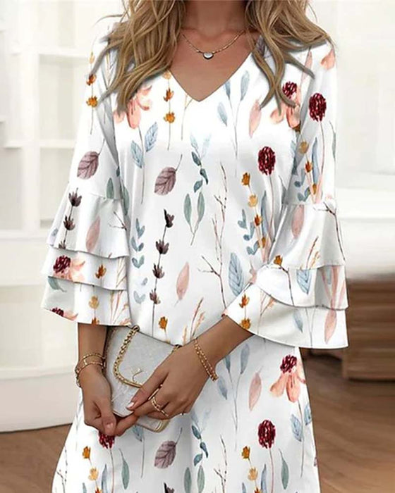 Women's sweet printed dress