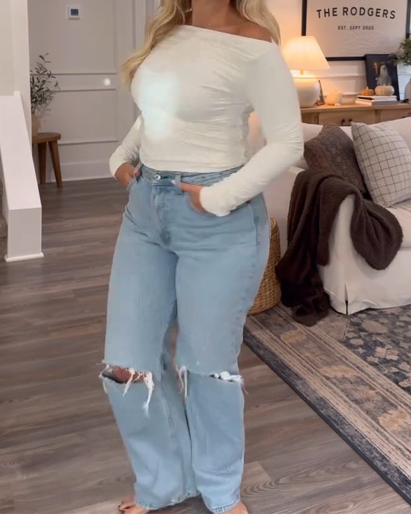 One-Shoulder Slim Fit And Versatile Top