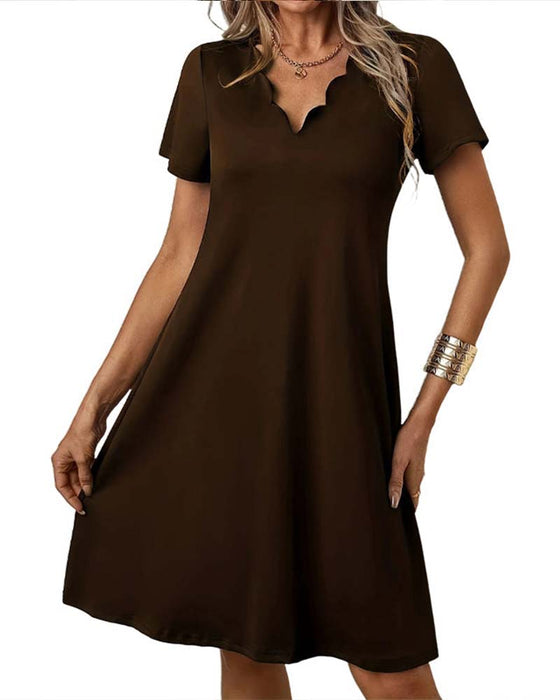 Short Sleeve Solid Dress