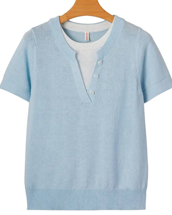 Casual Short Sleeve Pullover