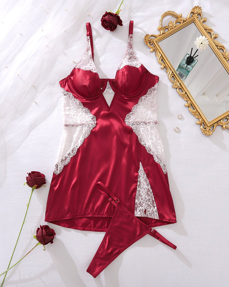 Sexy Camisole Slit Nightgown