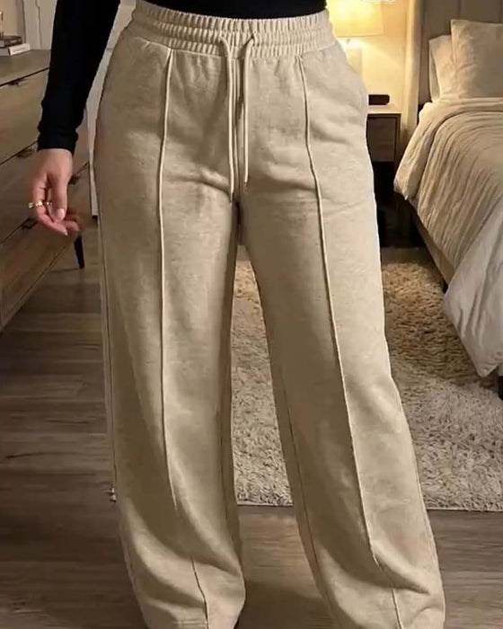 Drawstring Straight Leg Sweatpants