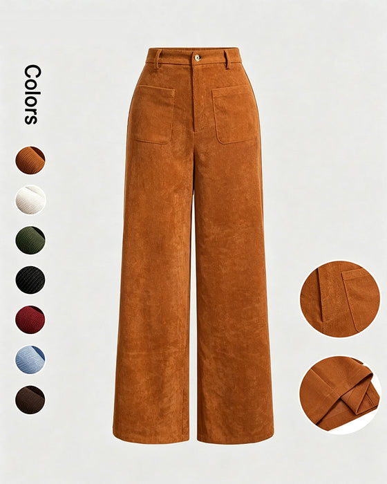 Wide-Leg Straight Pants