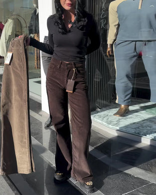 Corduroy Casual Wide Leg Pants