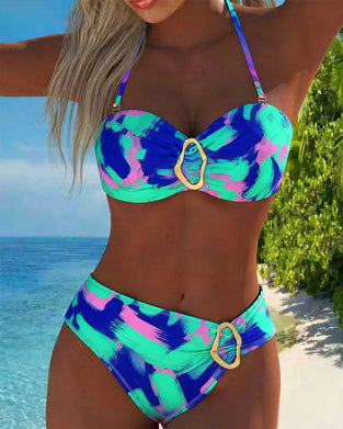 Halter Neck Tie-Dye Bikini