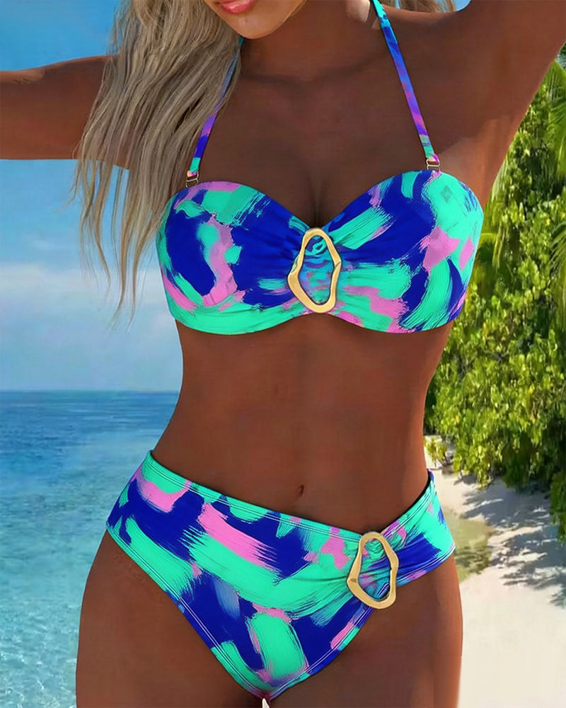 Halter Neck Tie-Dye Bikini