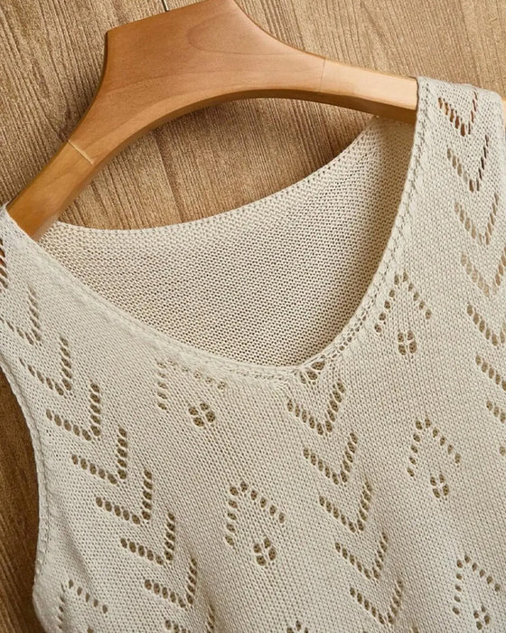 V-Neck Cutout Sleeveless Pullover