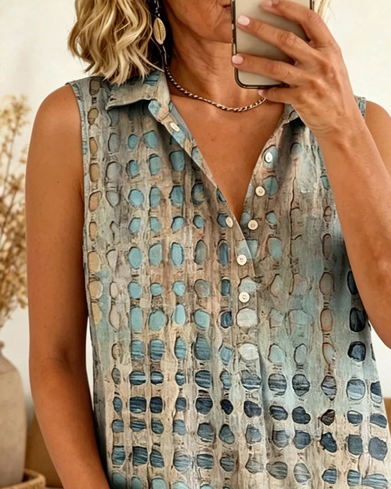 Casual Polka Dot Buttons Blouse