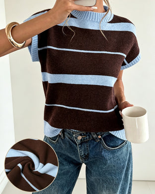Short Sleeve Striped Pullover