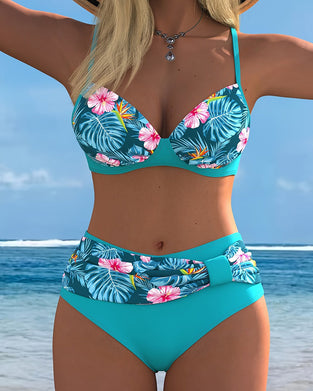 Fashion Printed Bra Top Bikini