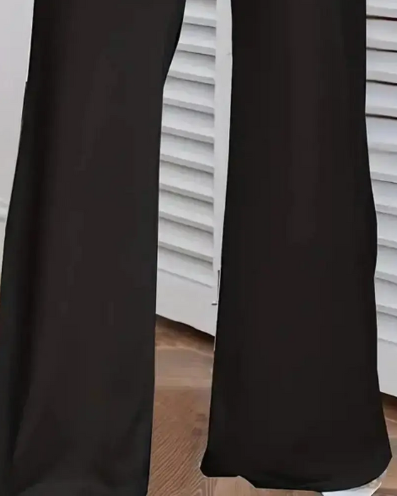 Cross-Waist Leopard Print Flared Pants