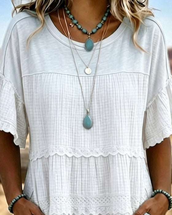 Short Sleeve Pocket Long Dress