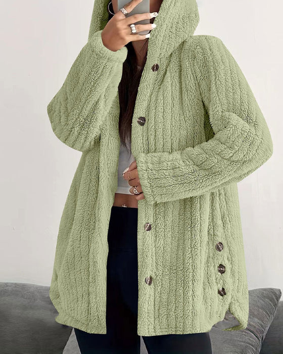 Solid Color Long Sleeve Coat