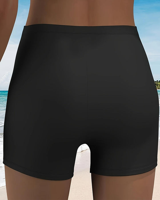Vacation Color Block Bowknot Tankini