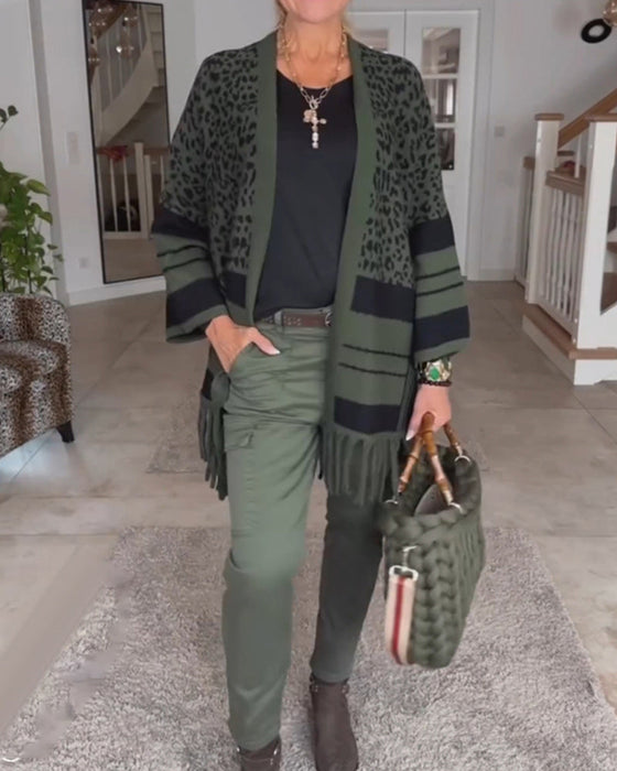 Leopard Print Long Sleeve Cardigan