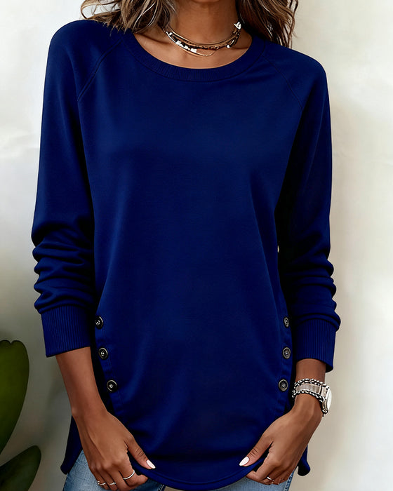 Irregular Hem Raglan Sleeve Sweatshirt