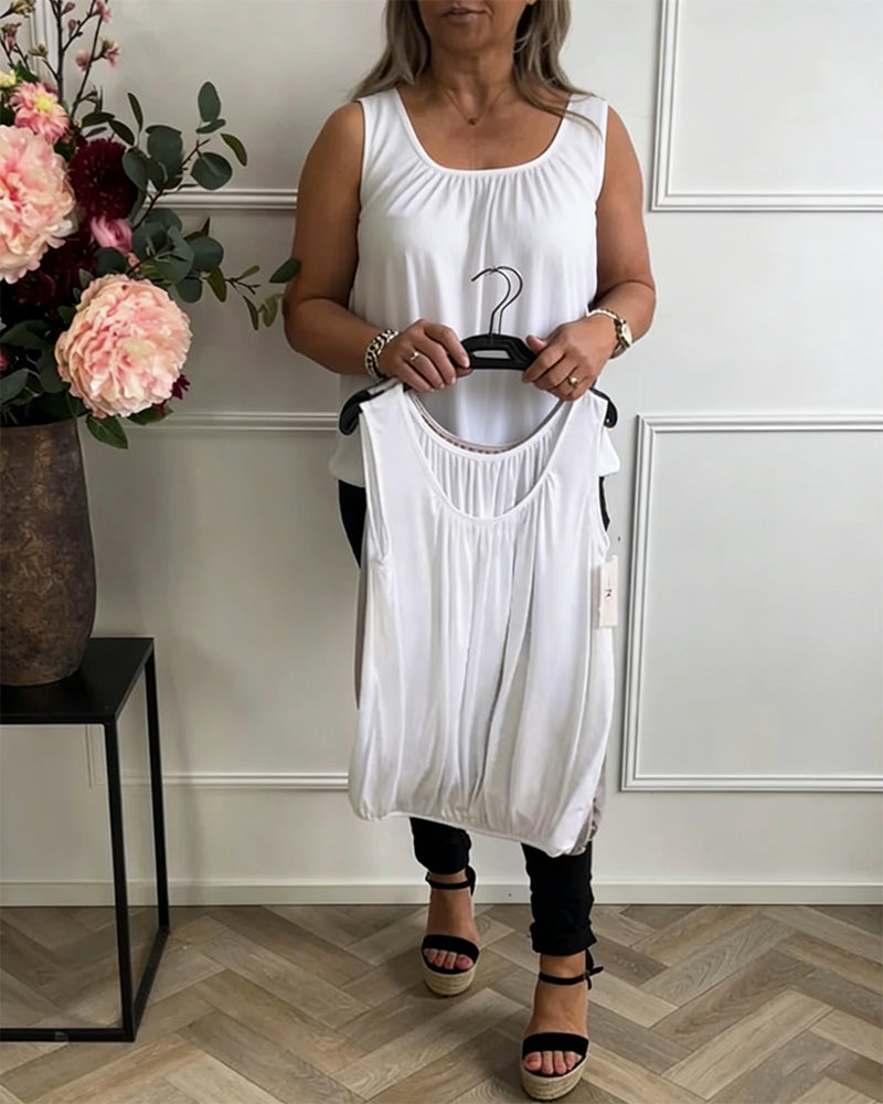 Bulit In Bra U-neck Casual Tank Top