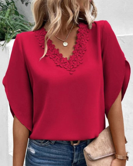 Elegant Lace V-Neck Top