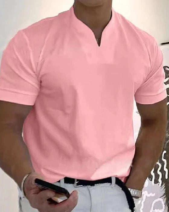 Plain V-neck T-shirt