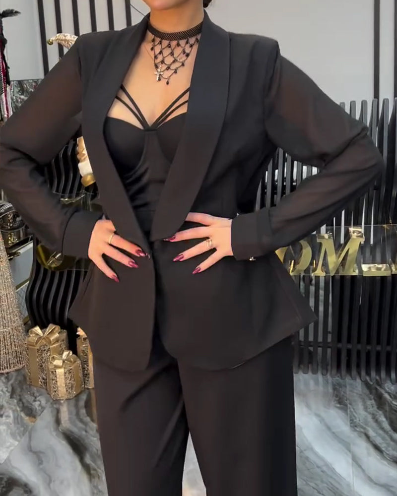 Stylish Solid Color Lapel Coat