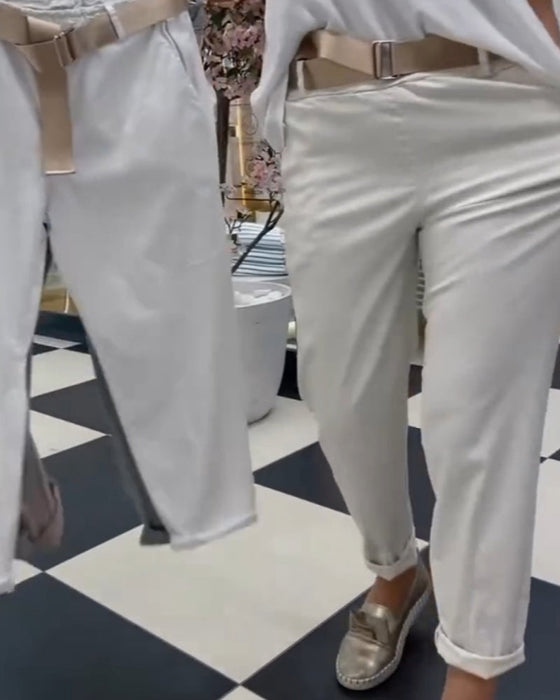 White casual pants