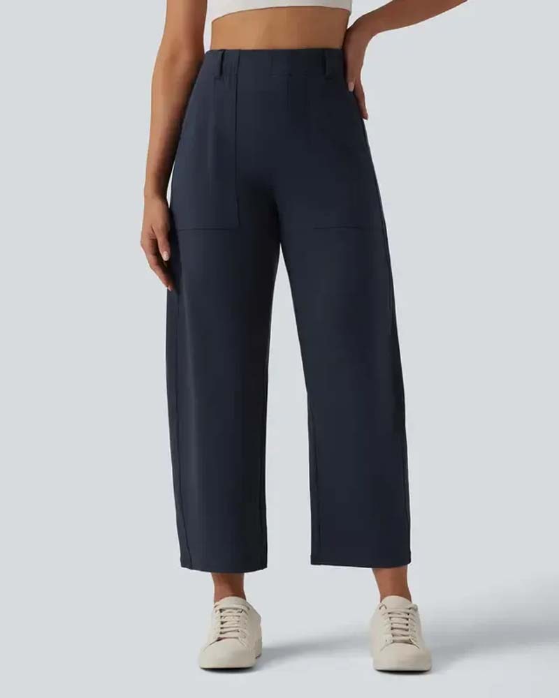 Solid Color Nine-Point Pants