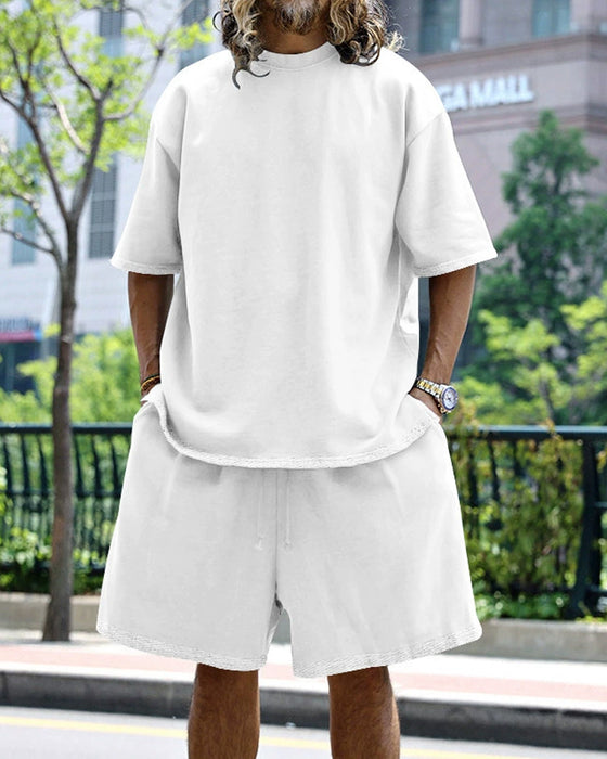 Casual Solid-Color Sleeveless Sports Sets