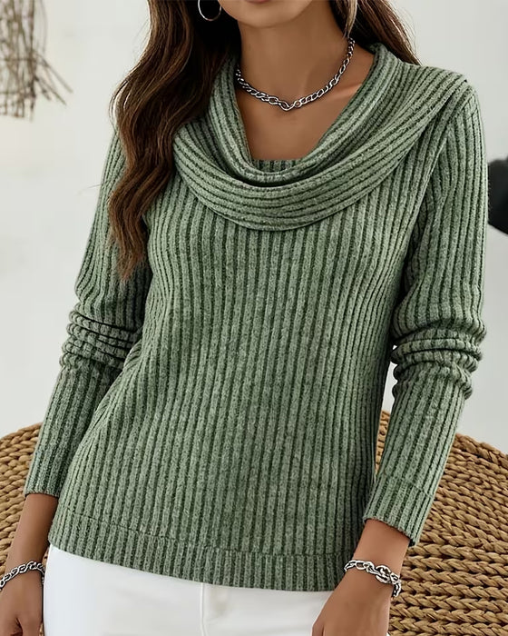 Casual Long Sleeve Solid Top
