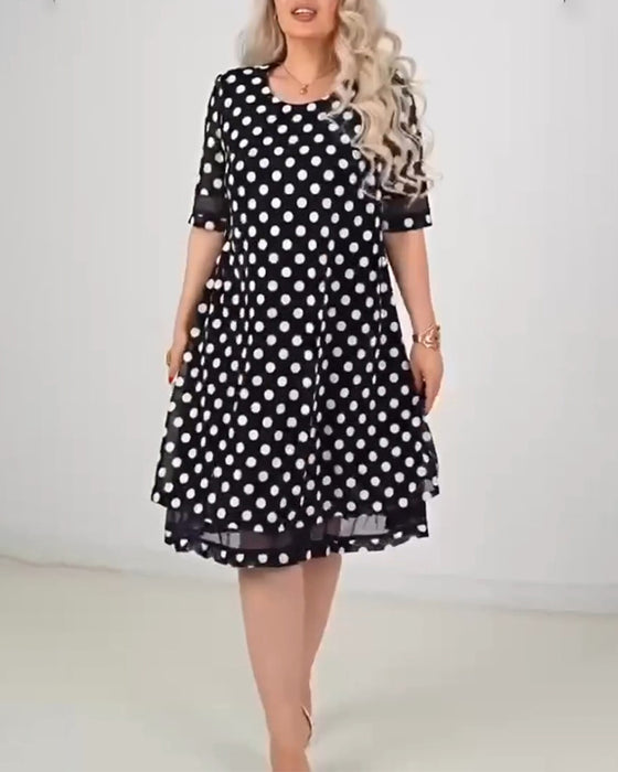 Polka Dot Straight Dress