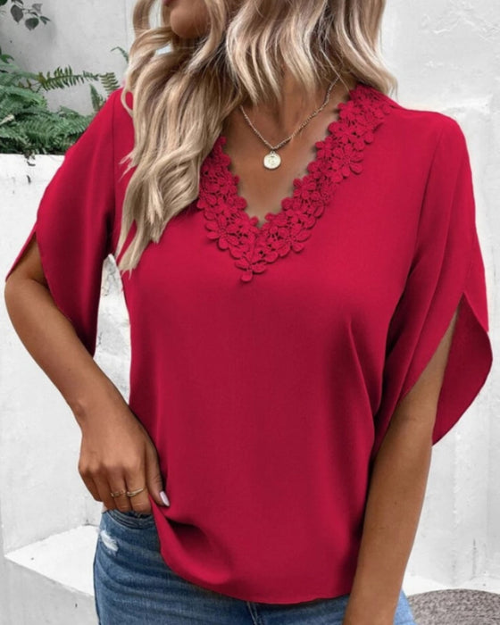 Elegant Lace V-Neck Top