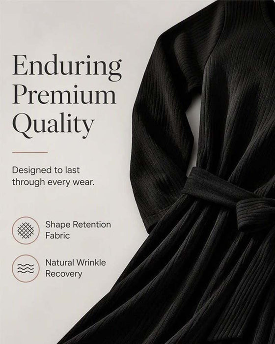 Long Sleeve Crew Neck A-Line Dress