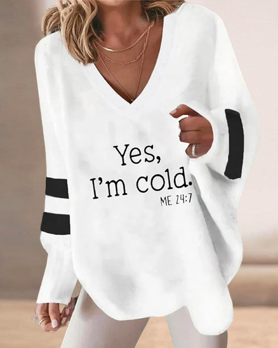 Striped Letter Top with Long Sleeve