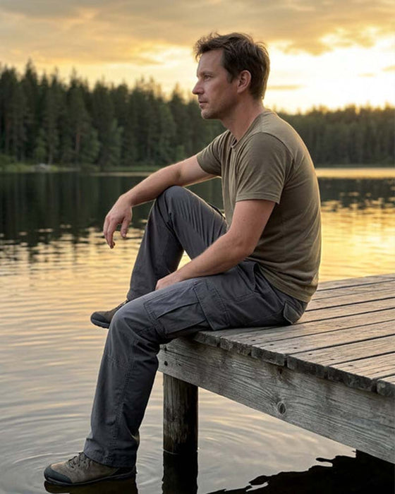 Elastic Waist Double Pocket Cargo Pants