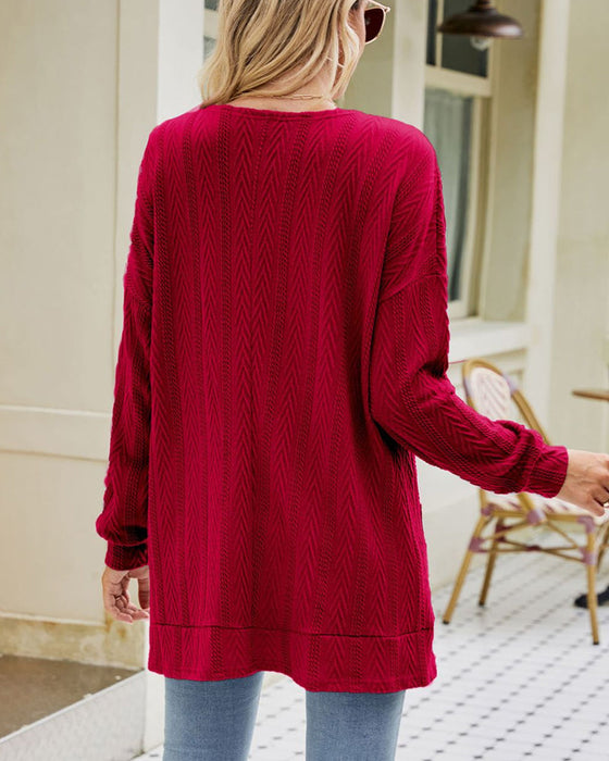 Solid color casual cardigan