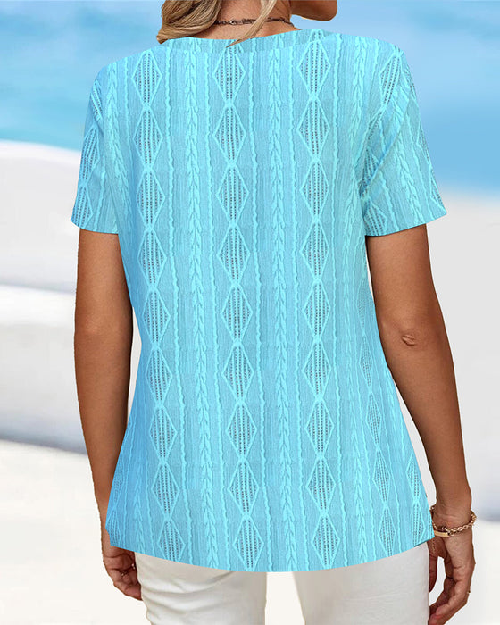 Short-Sleeved Hollow T-Shirt
