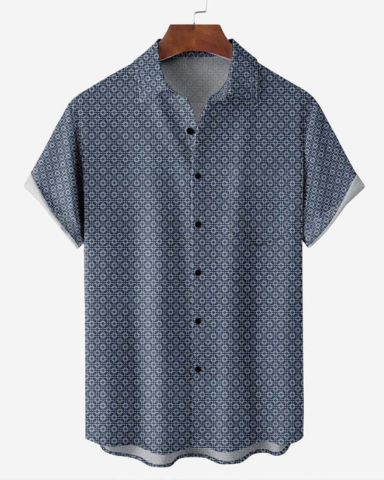 Lapel All-Over Print Small Geometric Shirt