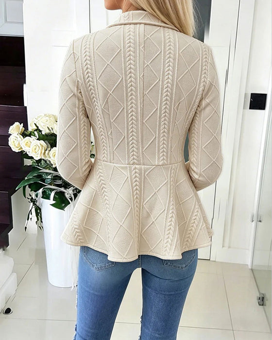 Button Casual Solid Coat