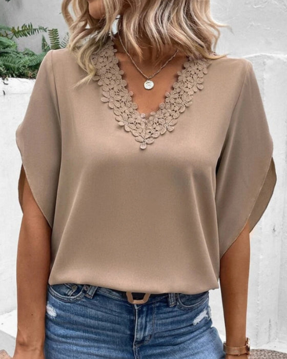 Elegant Lace V-Neck Top